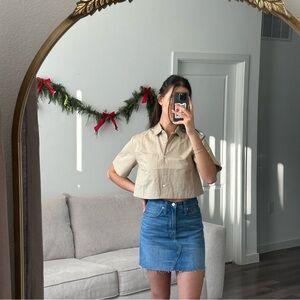 NWT Love bonito cropped button up shirt size Small